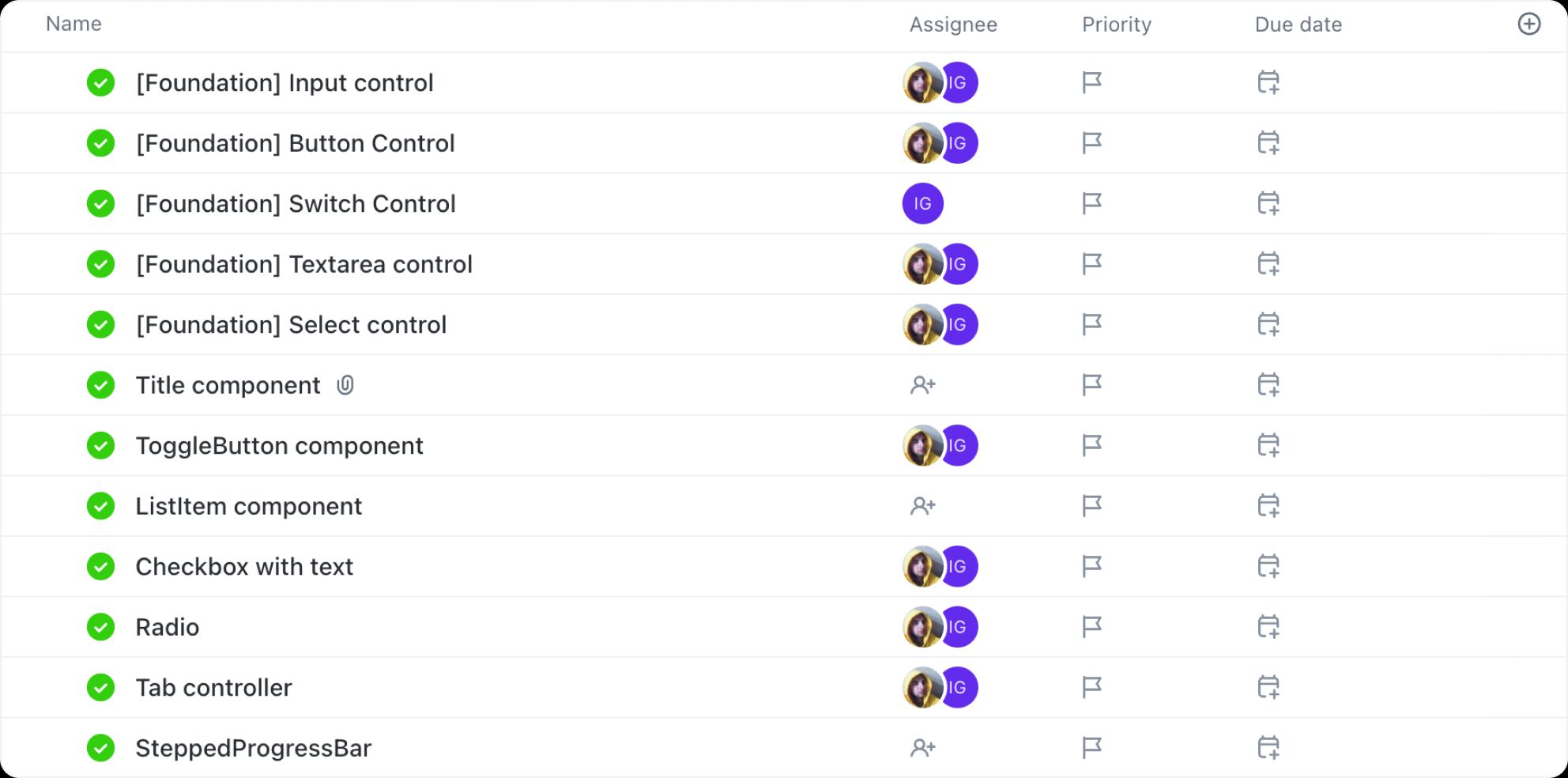 List of design system components