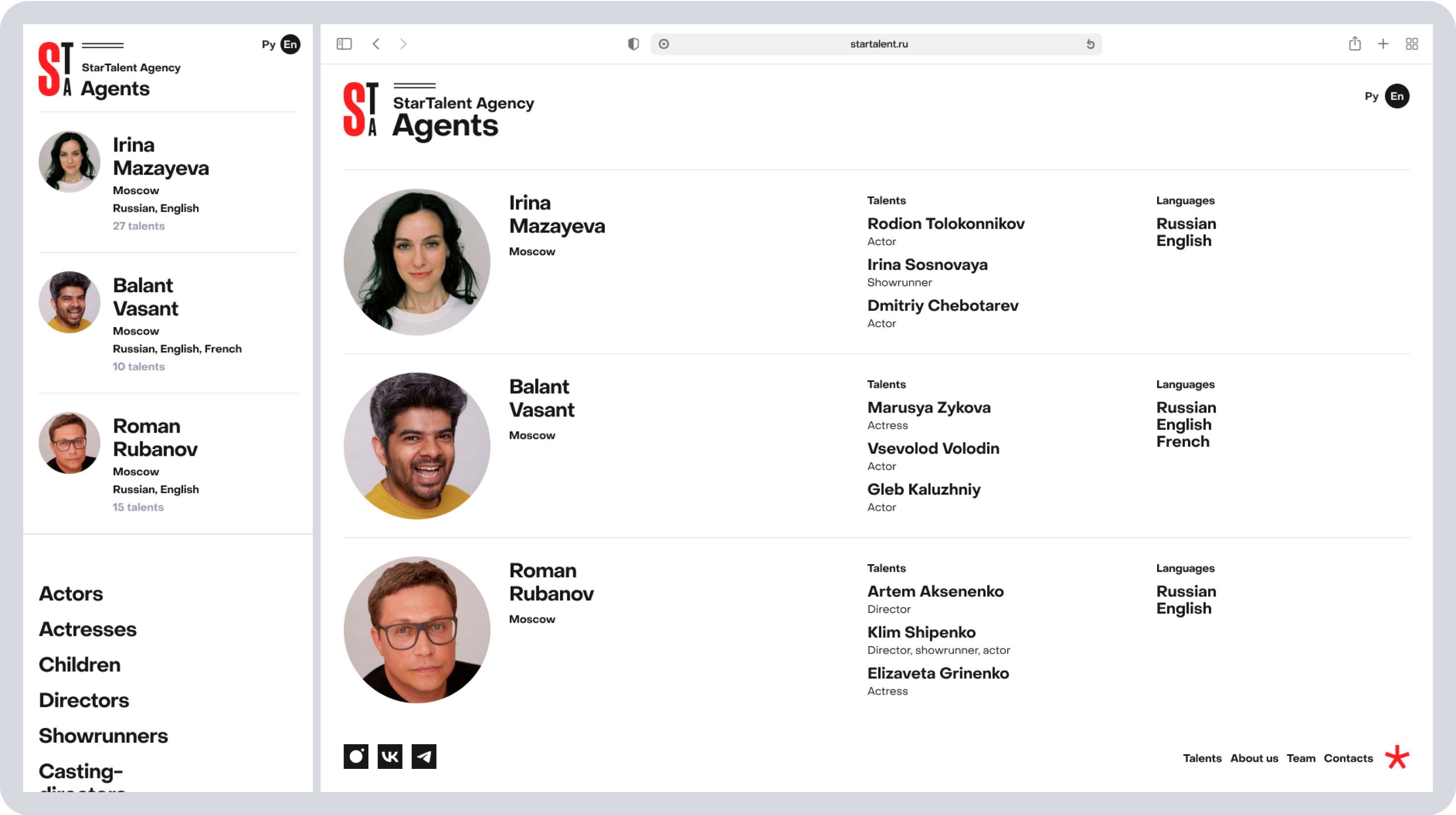 STA Agents list